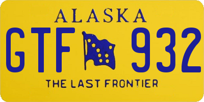 AK license plate GTF932