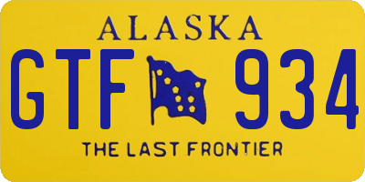 AK license plate GTF934