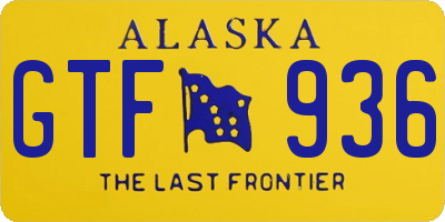 AK license plate GTF936