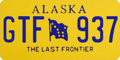 AK license plate GTF937