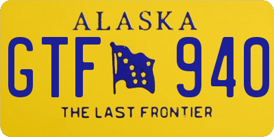 AK license plate GTF940