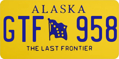 AK license plate GTF958