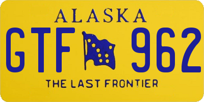 AK license plate GTF962