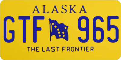 AK license plate GTF965