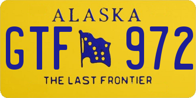 AK license plate GTF972