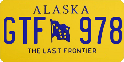 AK license plate GTF978