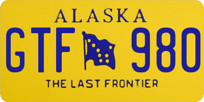 AK license plate GTF980