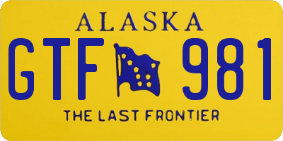 AK license plate GTF981