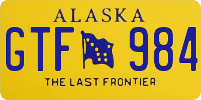 AK license plate GTF984