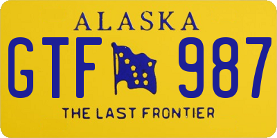 AK license plate GTF987