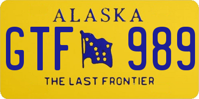 AK license plate GTF989