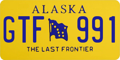 AK license plate GTF991