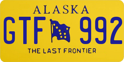 AK license plate GTF992