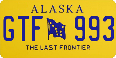 AK license plate GTF993