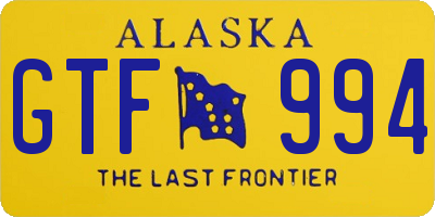 AK license plate GTF994