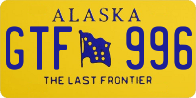 AK license plate GTF996