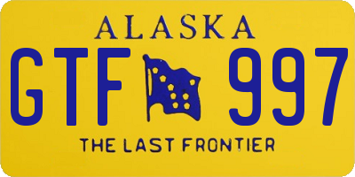 AK license plate GTF997