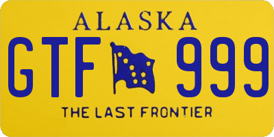 AK license plate GTF999