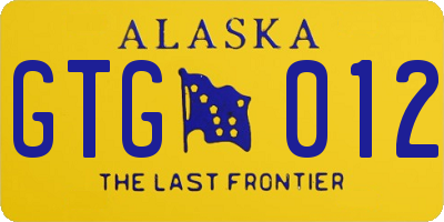 AK license plate GTG012