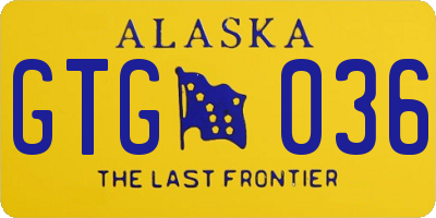 AK license plate GTG036