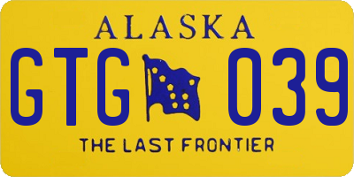 AK license plate GTG039