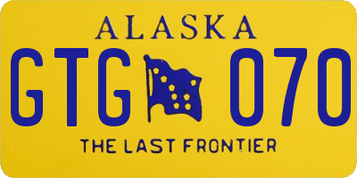 AK license plate GTG070