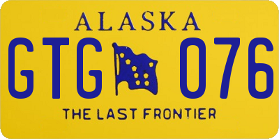 AK license plate GTG076