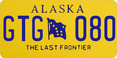 AK license plate GTG080