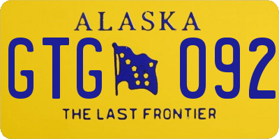 AK license plate GTG092