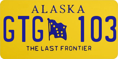 AK license plate GTG103