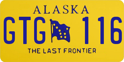 AK license plate GTG116