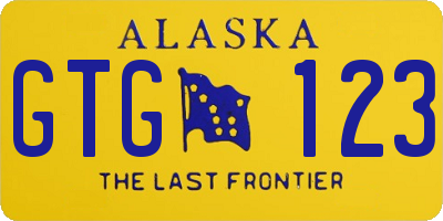 AK license plate GTG123