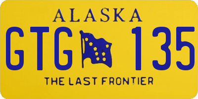 AK license plate GTG135