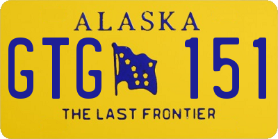 AK license plate GTG151