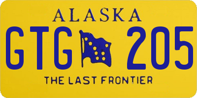 AK license plate GTG205