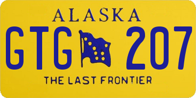 AK license plate GTG207