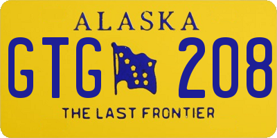 AK license plate GTG208