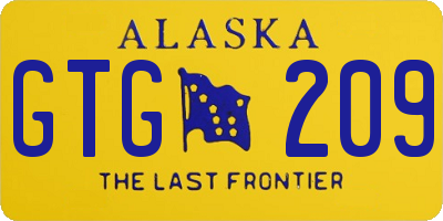 AK license plate GTG209