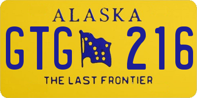 AK license plate GTG216