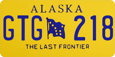 AK license plate GTG218