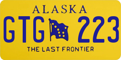 AK license plate GTG223