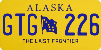 AK license plate GTG226