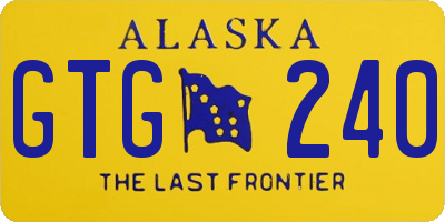 AK license plate GTG240