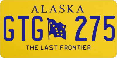 AK license plate GTG275