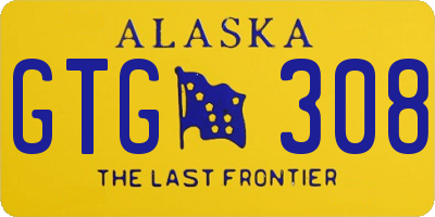 AK license plate GTG308