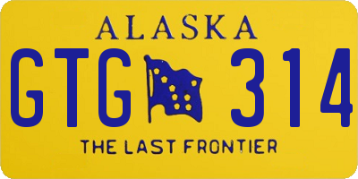 AK license plate GTG314