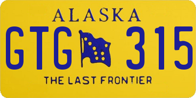 AK license plate GTG315