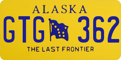 AK license plate GTG362