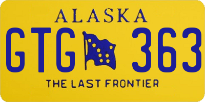 AK license plate GTG363