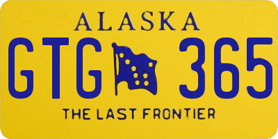 AK license plate GTG365